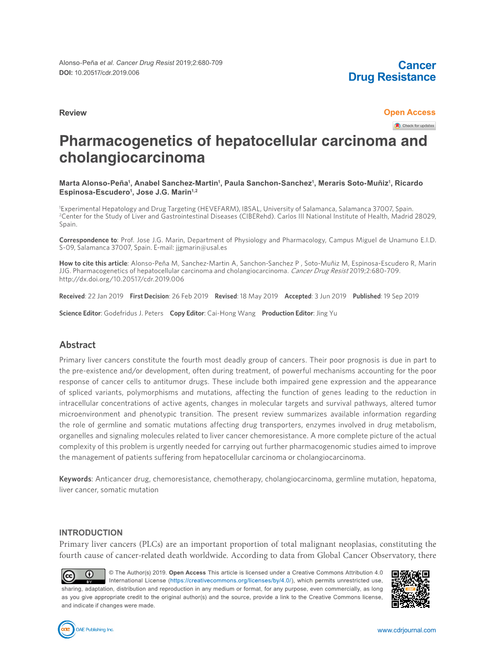 Pharmacogenetics of Hepatocellular Carcinoma and Cholangiocarcinoma