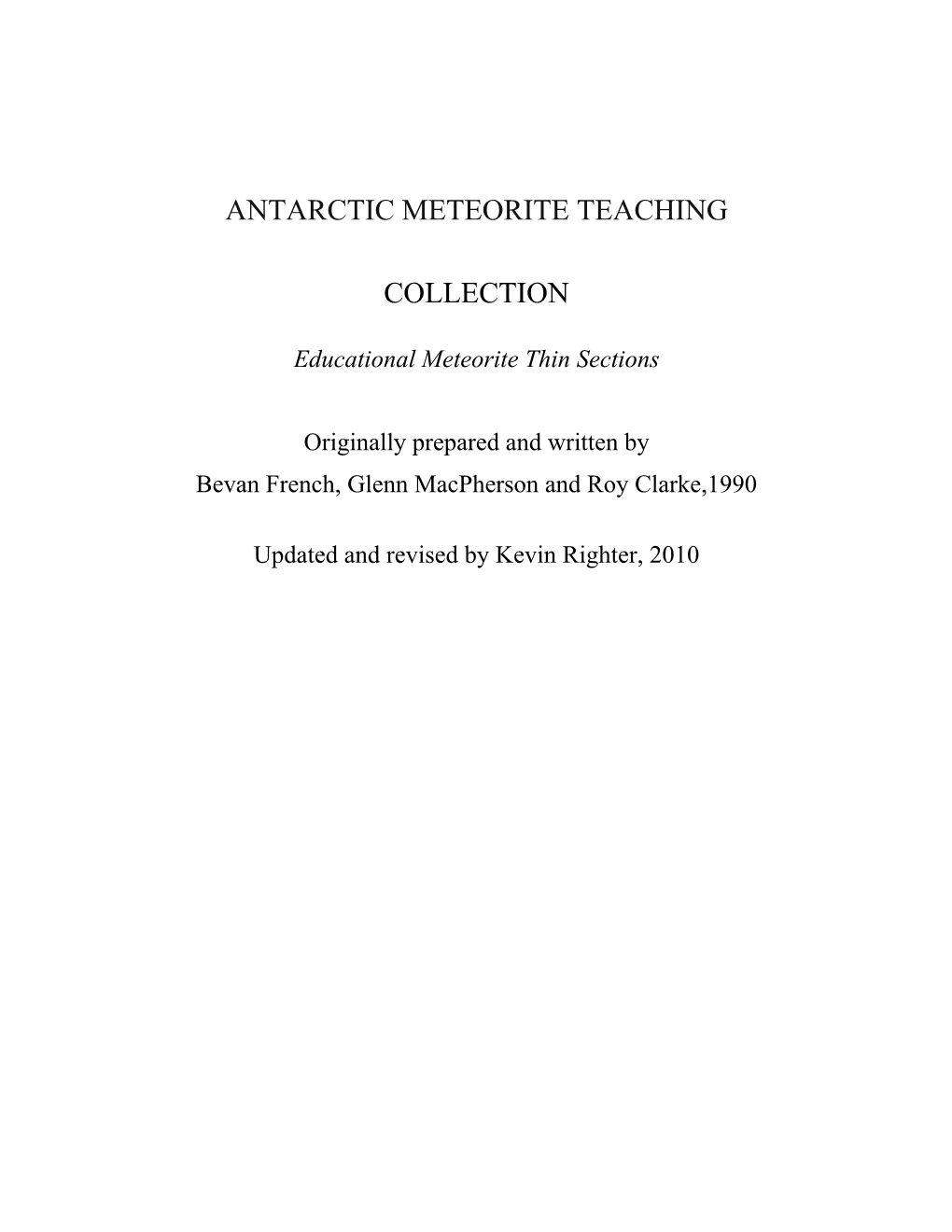 Educational Meteorite Thin Sections