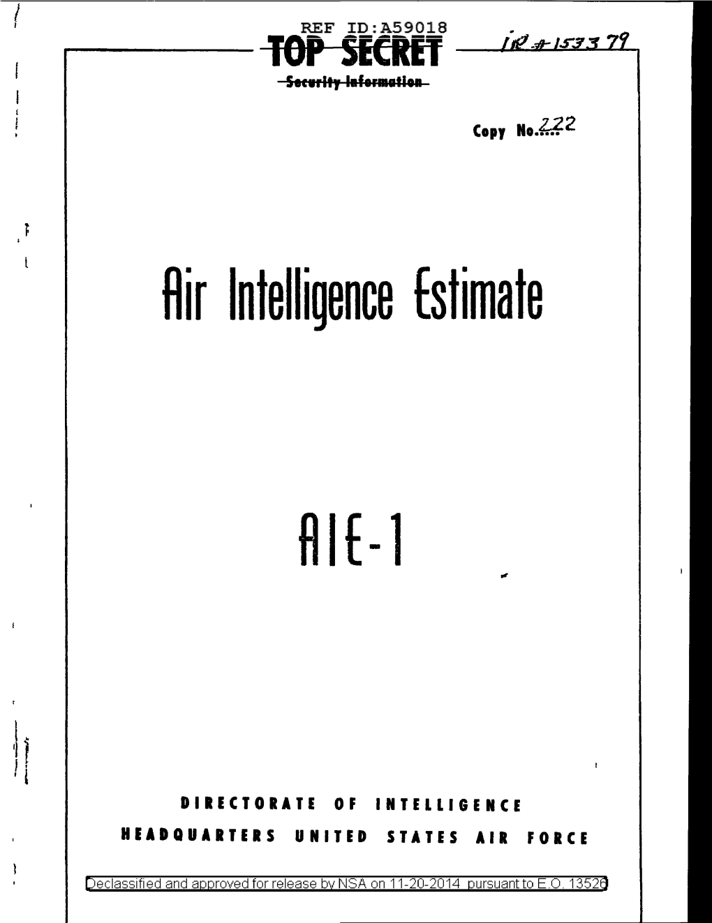Air Intelligence Estimate
