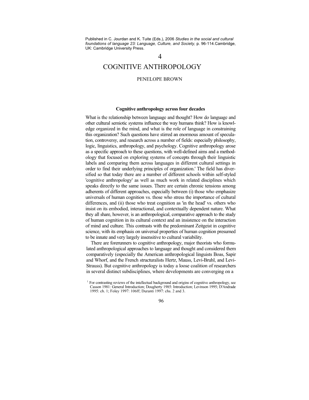 4 Cognitive Anthropology