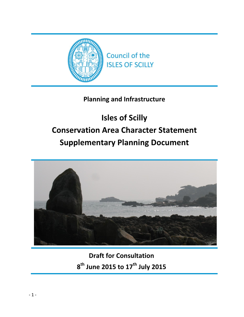 Conservation Area Appraisal for the Isles of Scilly