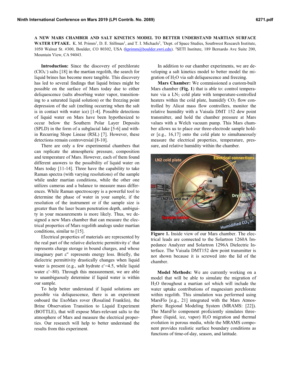 Since the Discovery of Perchlorate (Clo4 –) Salts [18] in the Martian