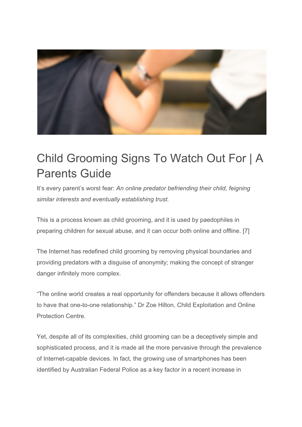 Child Grooming Signs to Watch out for | a Parents Guide