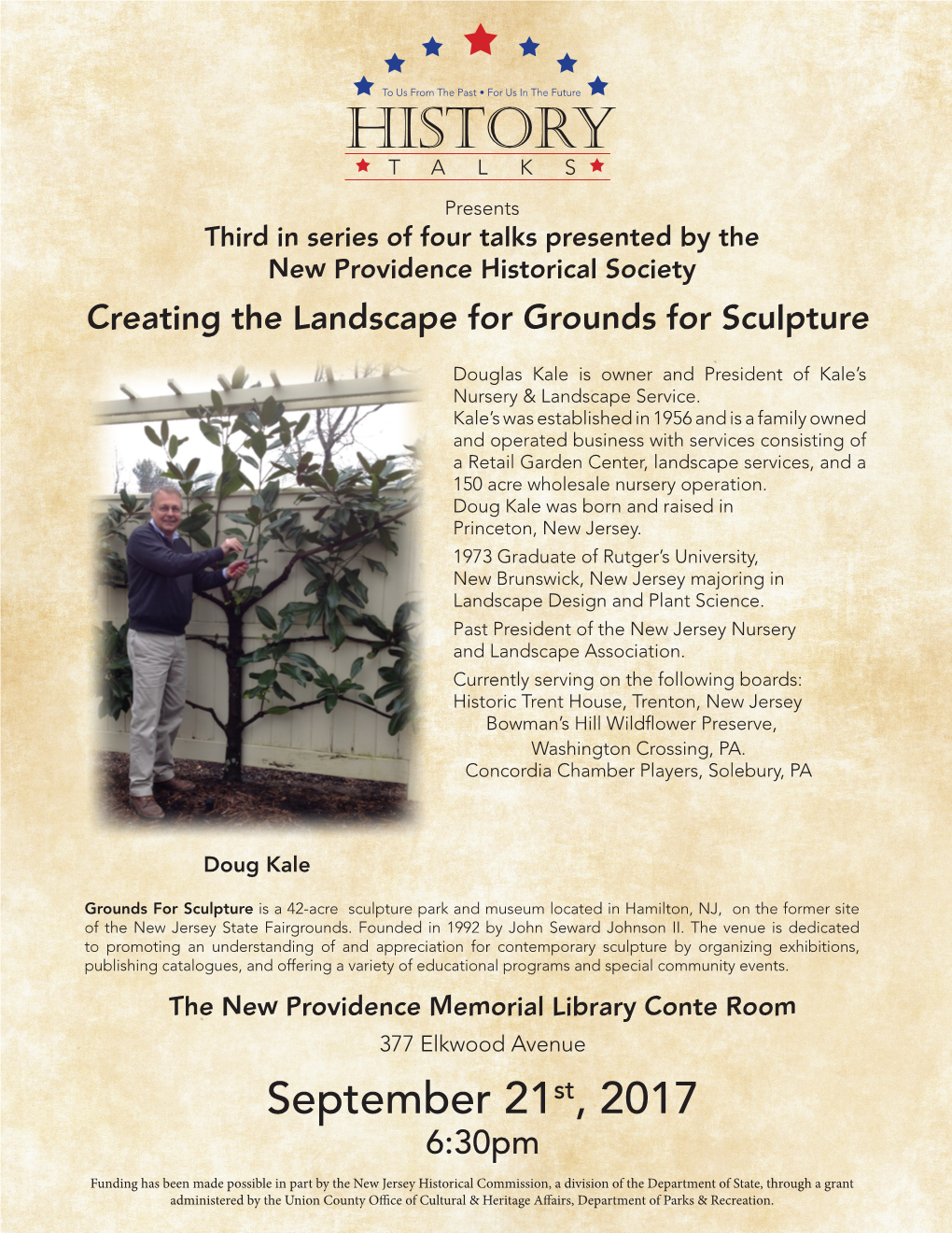 “Ground for Sculpture” History Talk