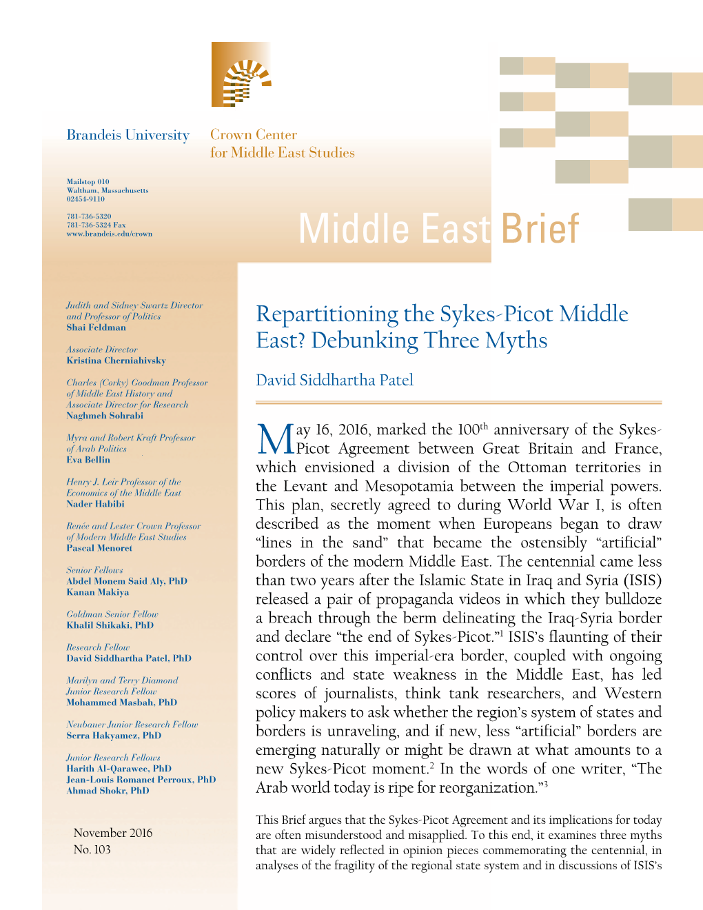 Middle East Brief, No