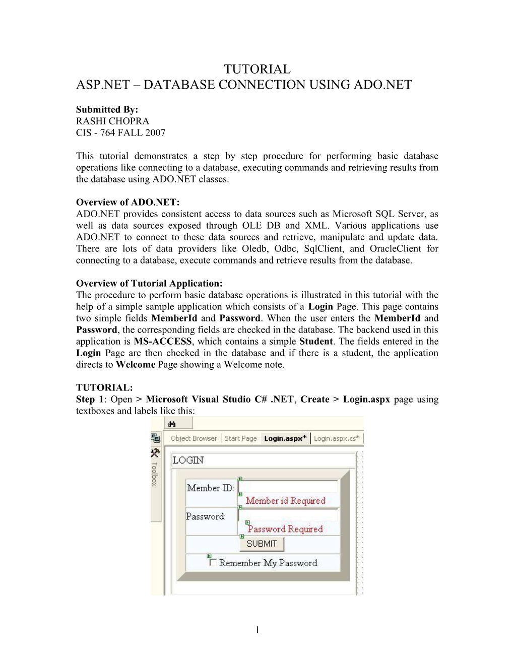 Asp.Net Database Connection Using Ado.Net