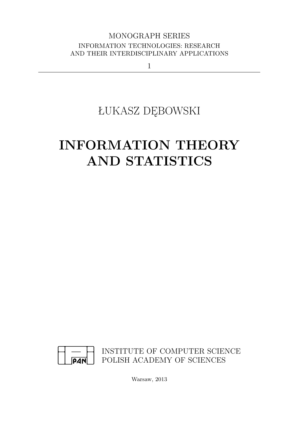 Information Theory and Statistics