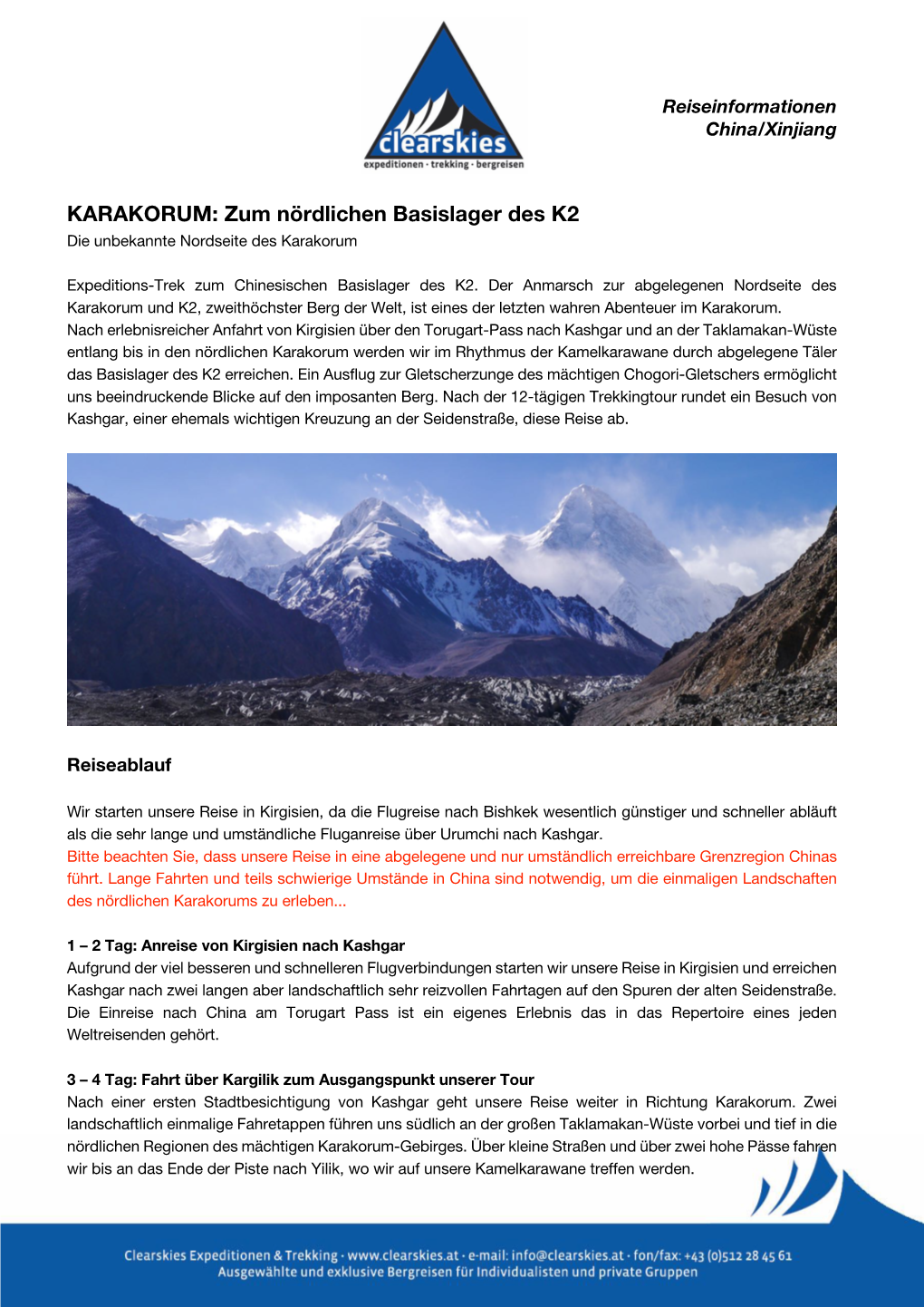 KARAKORUM: Zum Nördlichen Basislager Des K2 Die Unbekannte Nordseite Des Karakorum