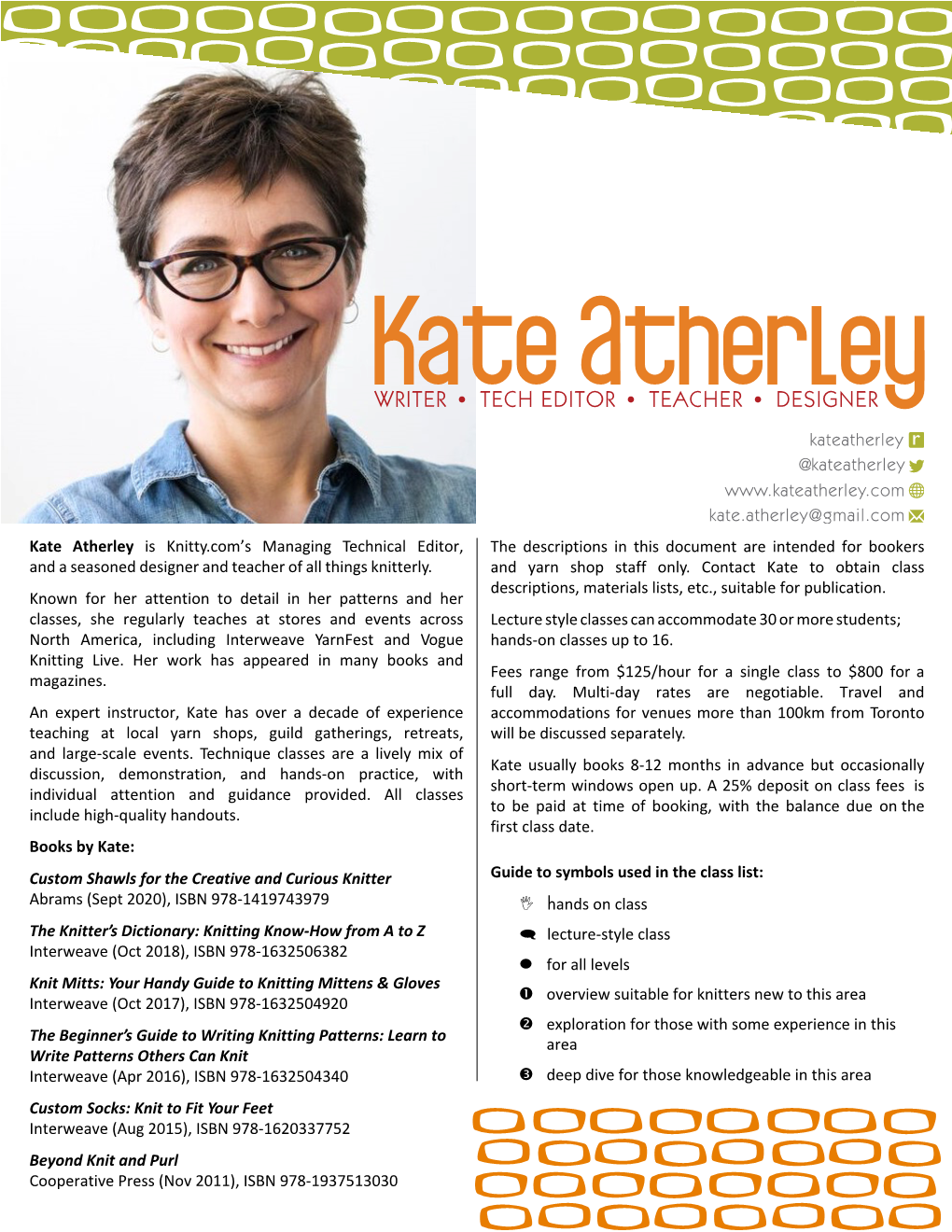 Kate Atherley Is Knitty.Com's Managing Technical Editor, and A