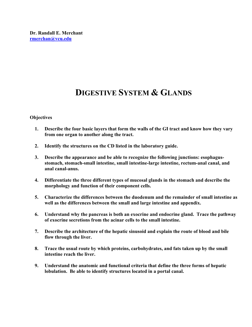 Digestive System and Glands 1