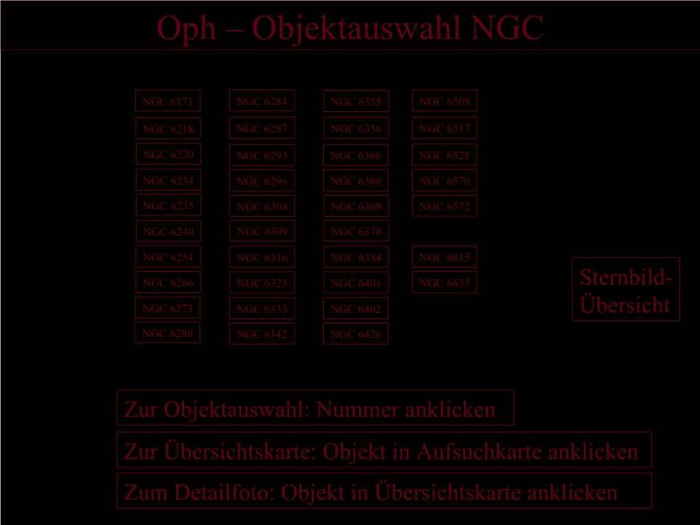 Oph – Objektauswahl NGC