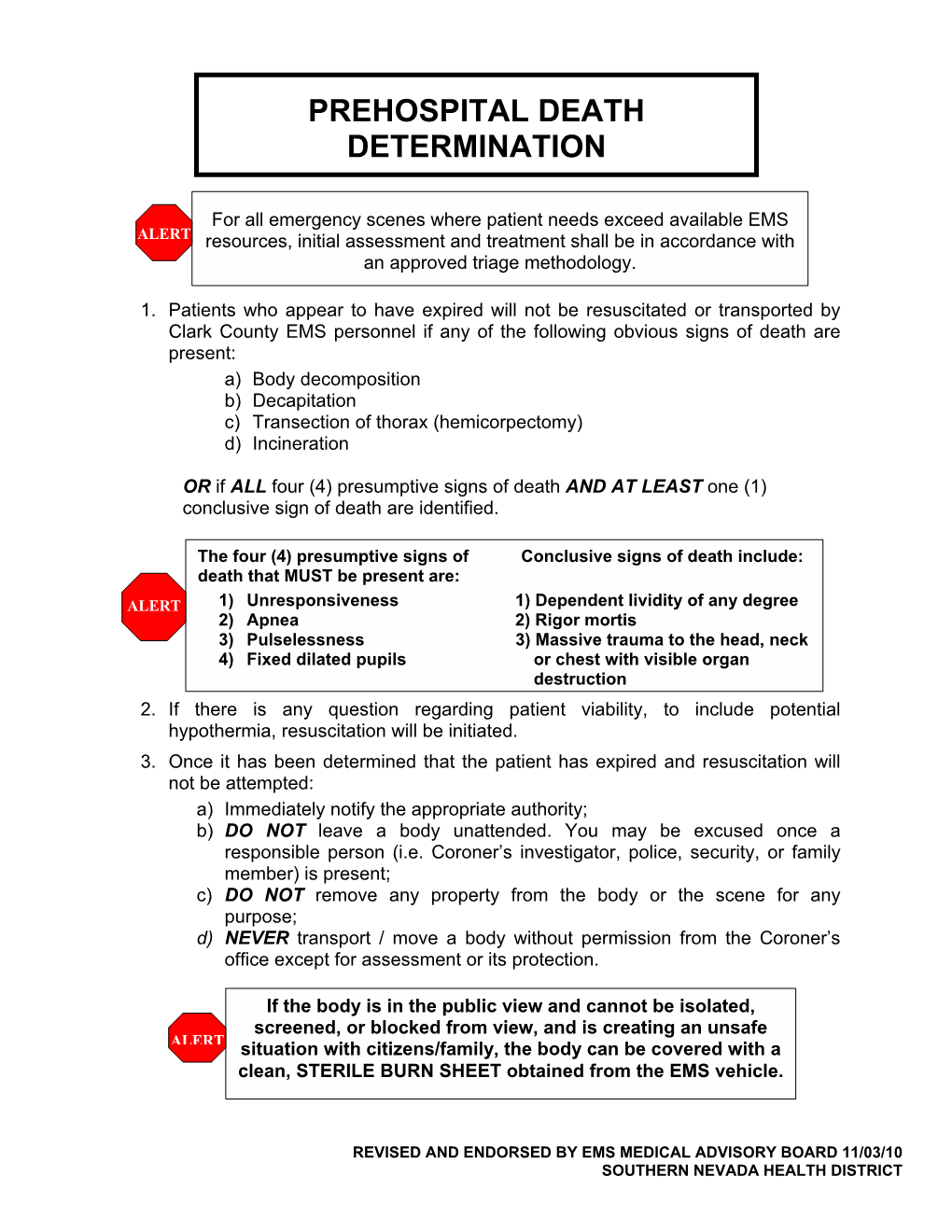 Prehospital Death Determination