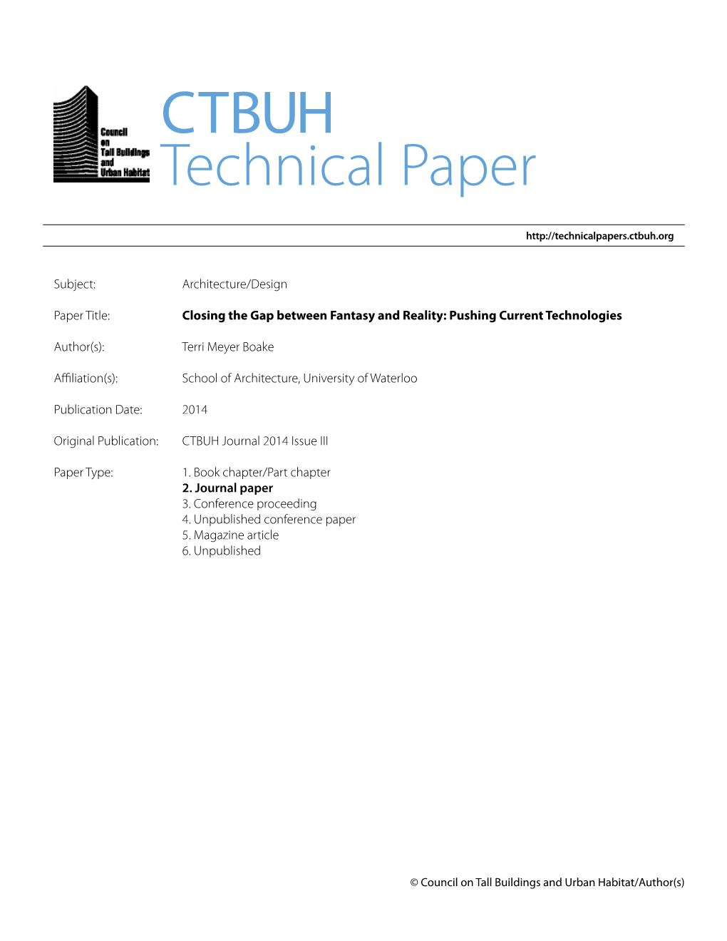 CTBUH Technical Paper