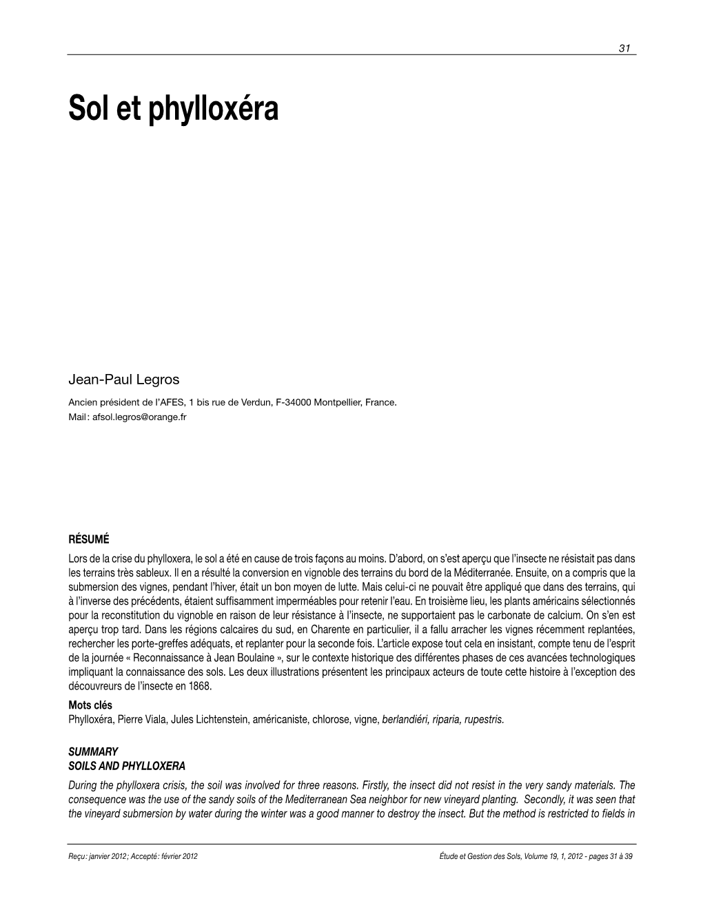 Sol Et Phylloxéra