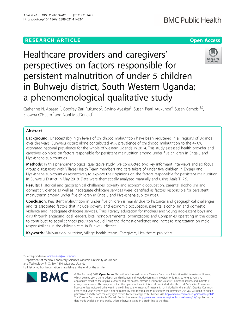 Healthcare Providers and Caregivers' Perspectives on Factors Responsible