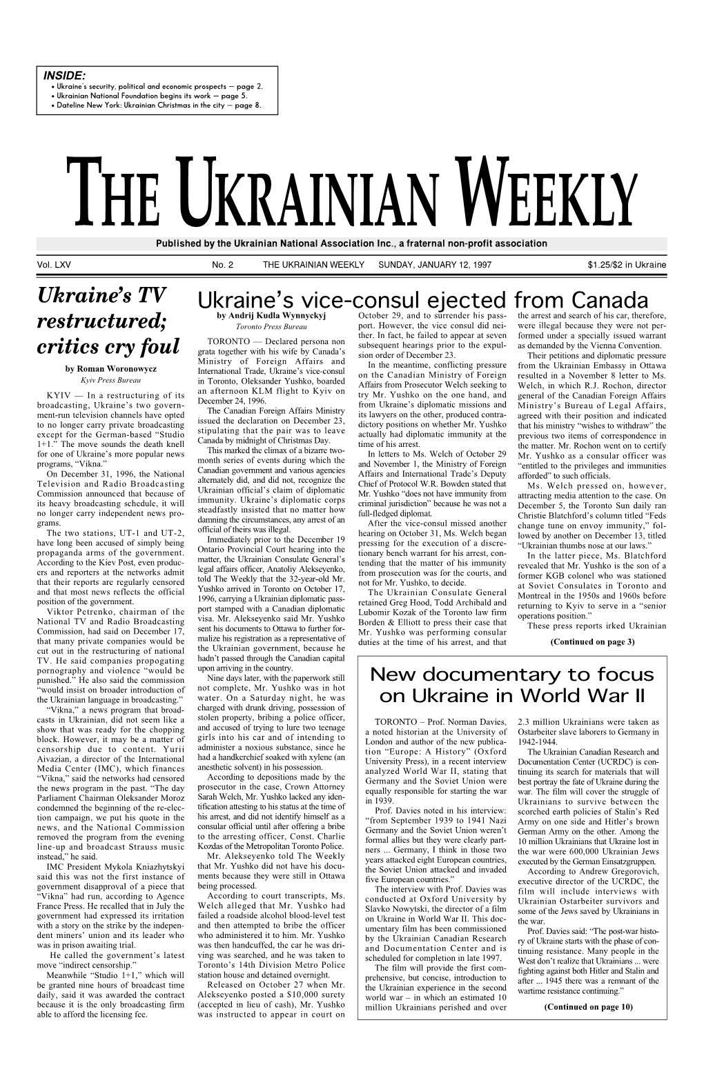 The Ukrainian Weekly 1997, No.2