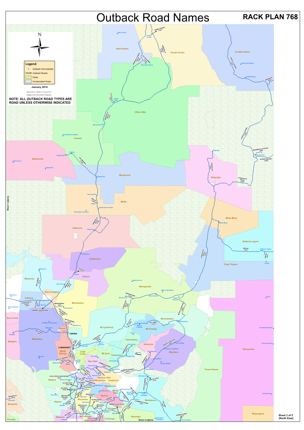 Outback Road Names RACK PLAN 768 DIE PAN DIE PAN 03 110 Alton Downs $1 $1 Pandie Pandie