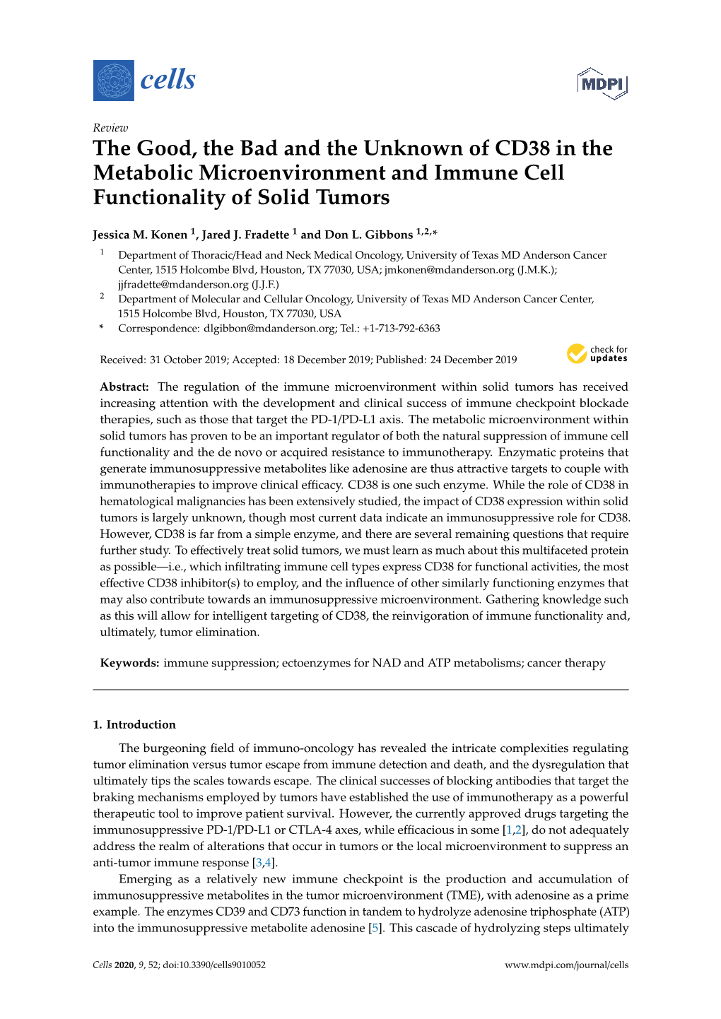 The Good, the Bad and the Unknown of CD38 in the Metabolic Microenvironment and Immune Cell Functionality of Solid Tumors