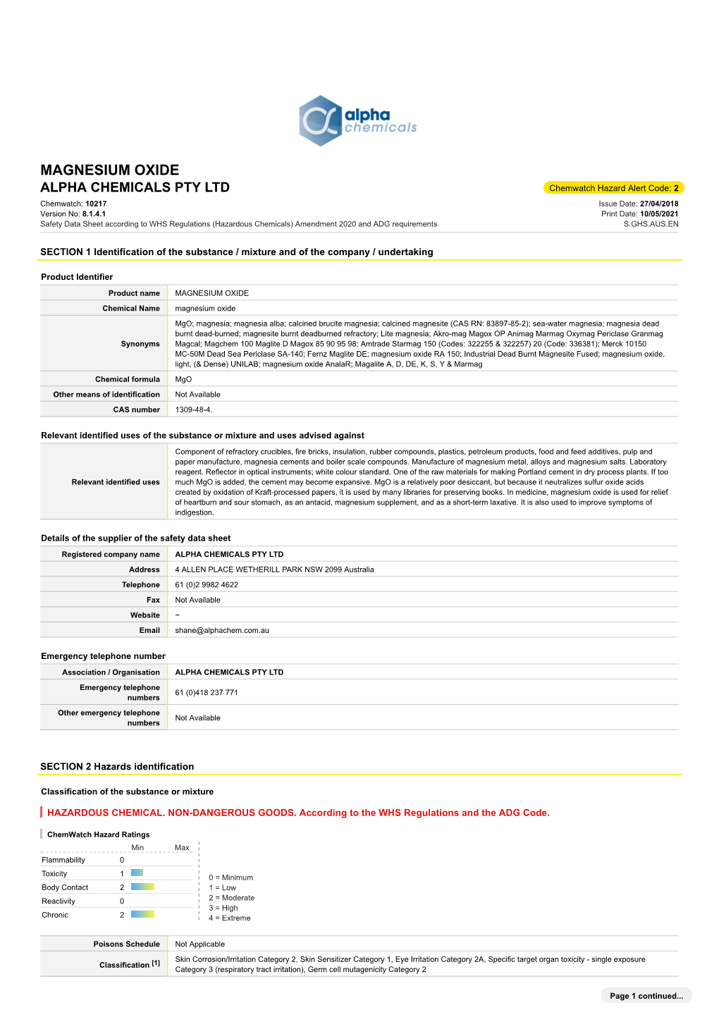 Magnesium Oxide