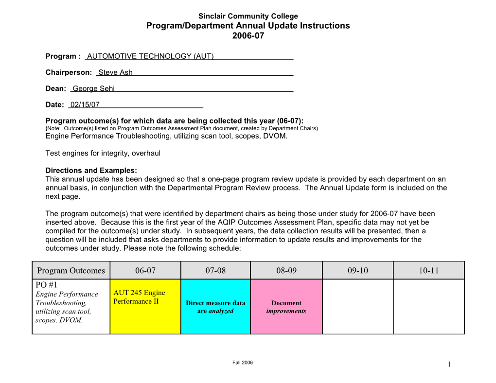 Program/Department Annyua Update s1