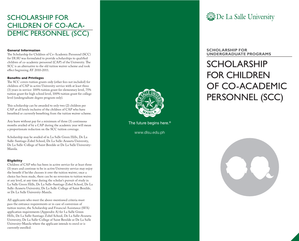 Scholarship for Children of Co-Academic Personnel (Scc)