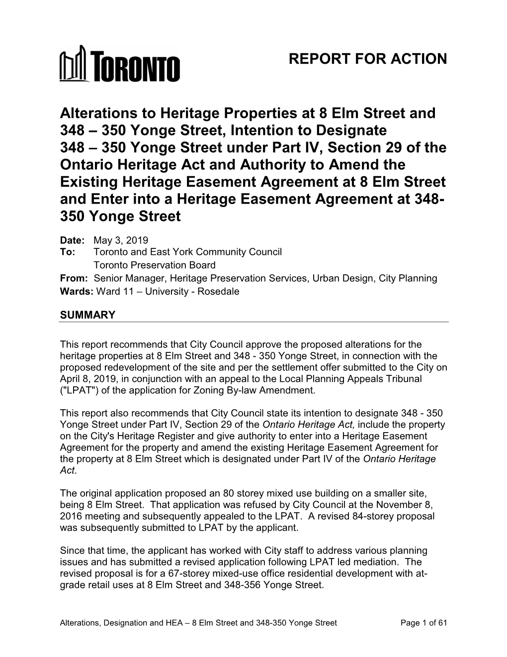 Alterations to Heritage Properties at 8 Elm Street And