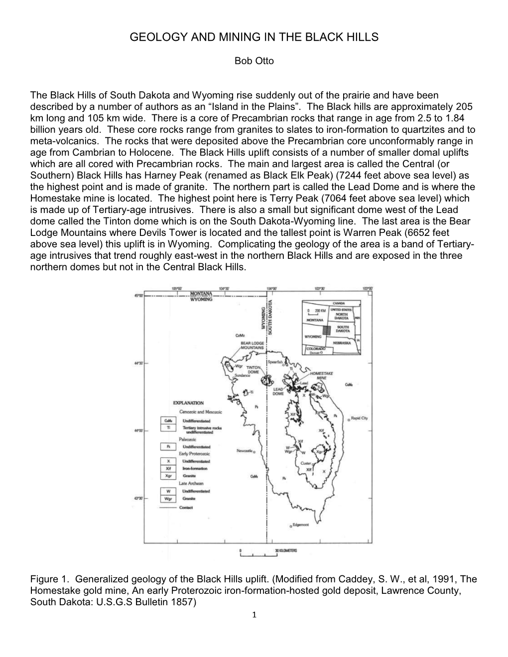 Geology and Mining in the Black Hills