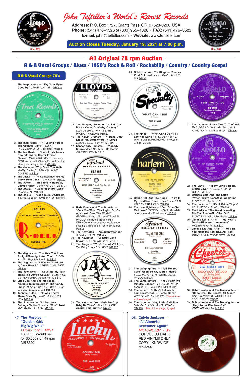 John Tefteller's World's Rarest Records