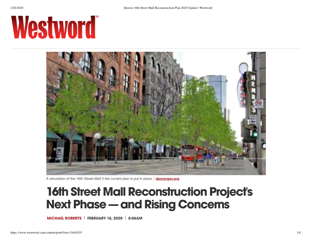 16Th Street Mall Reconstruction Project's Next Phase — and Rising Concerns