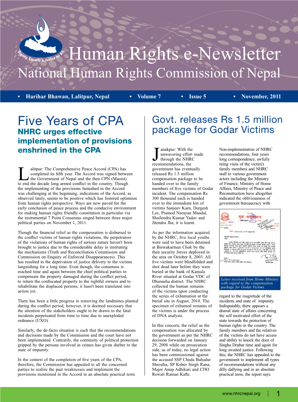 Human Rights E-Newsletter National Human Rights Commission of Nepal