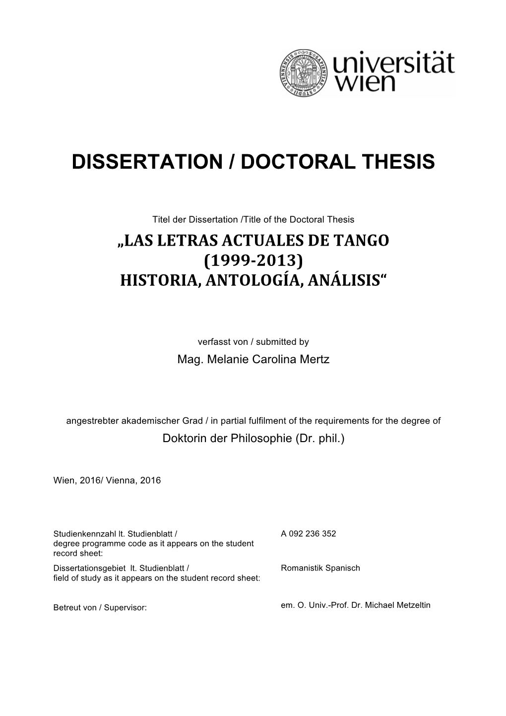 Dissertation / Doctoral Thesis