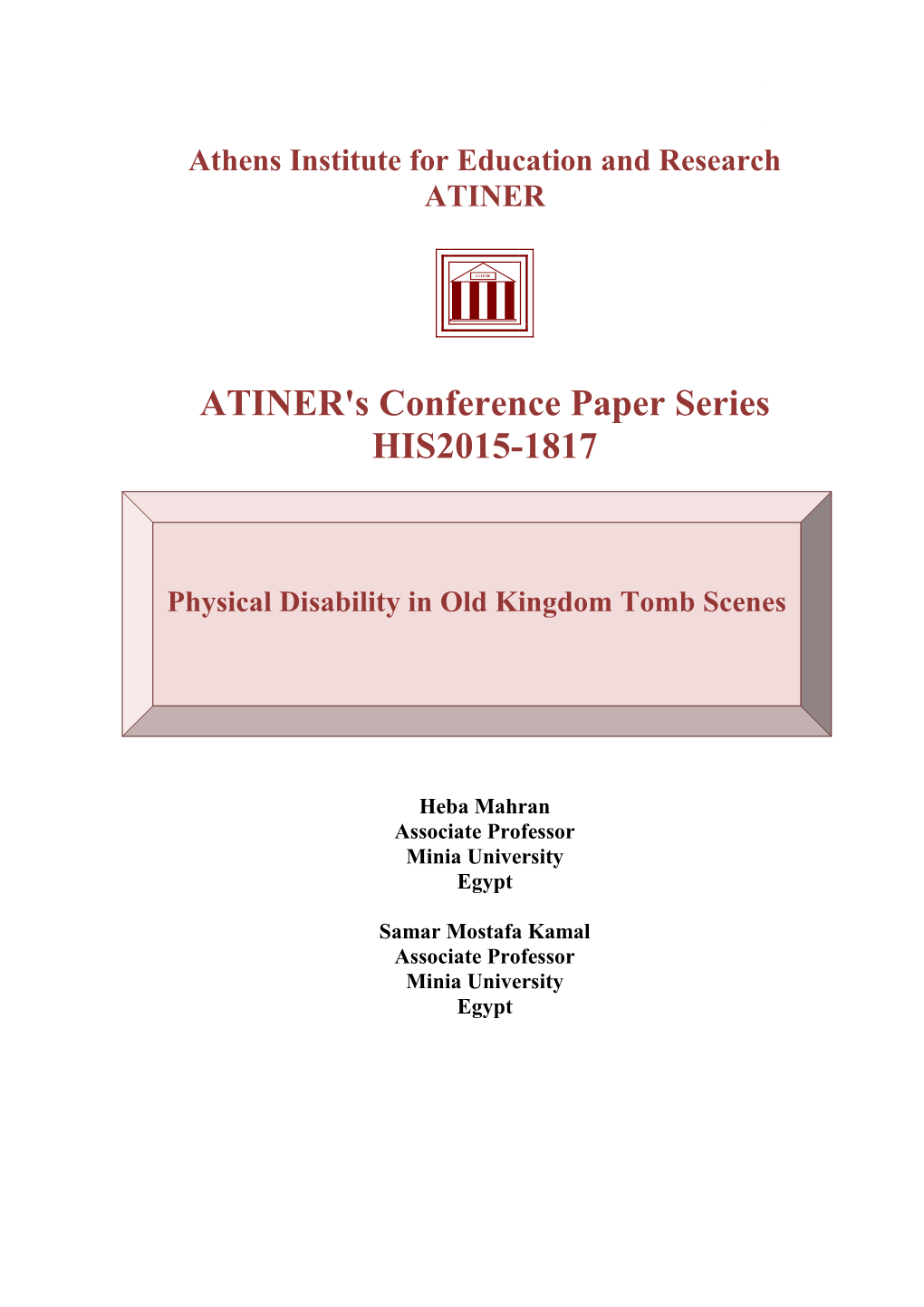 ATINER's Conference Paper Series HIS2015-1817