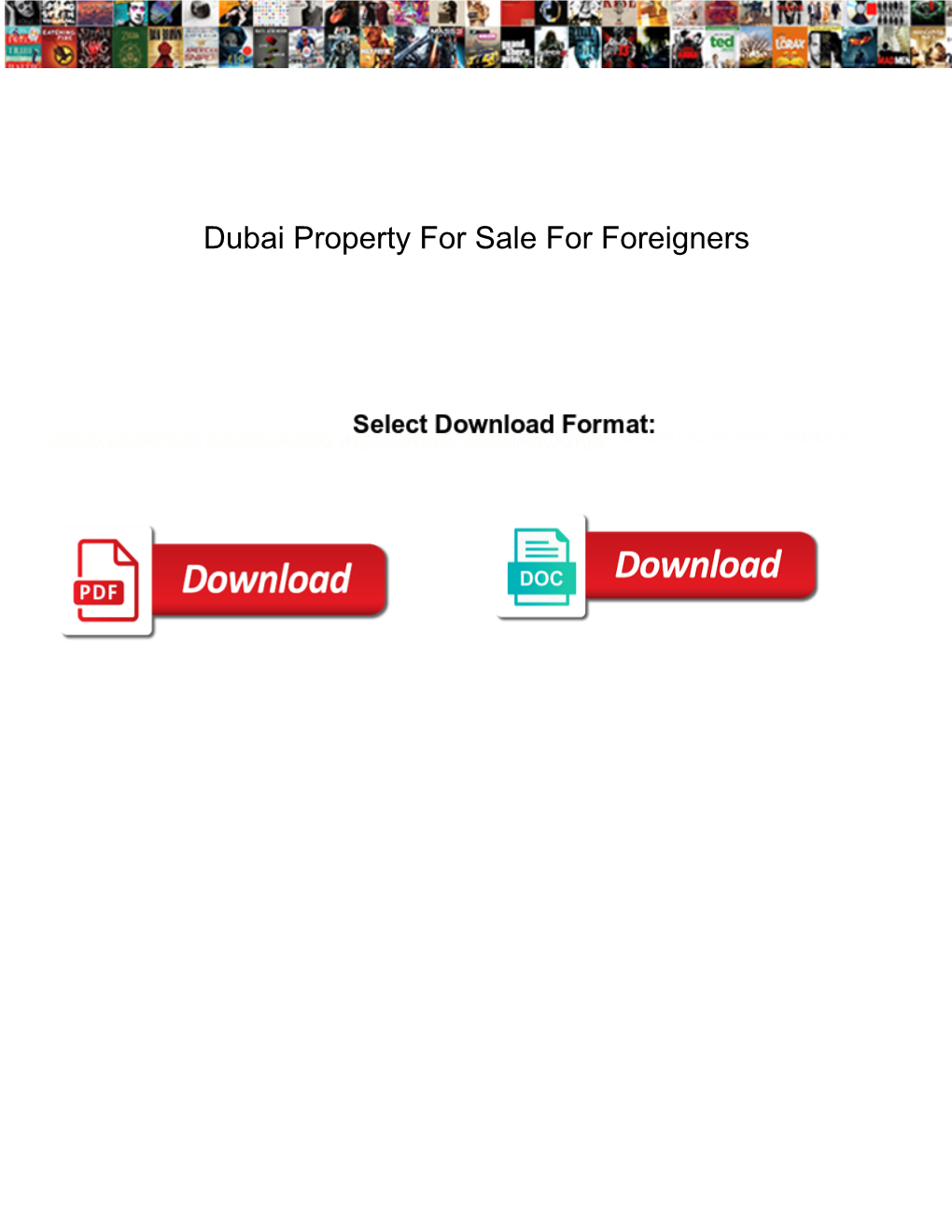 Dubai Property for Sale for Foreigners