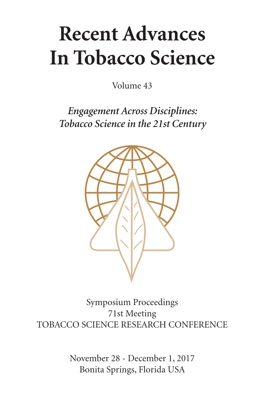 Recent Advances in Tobacco Science