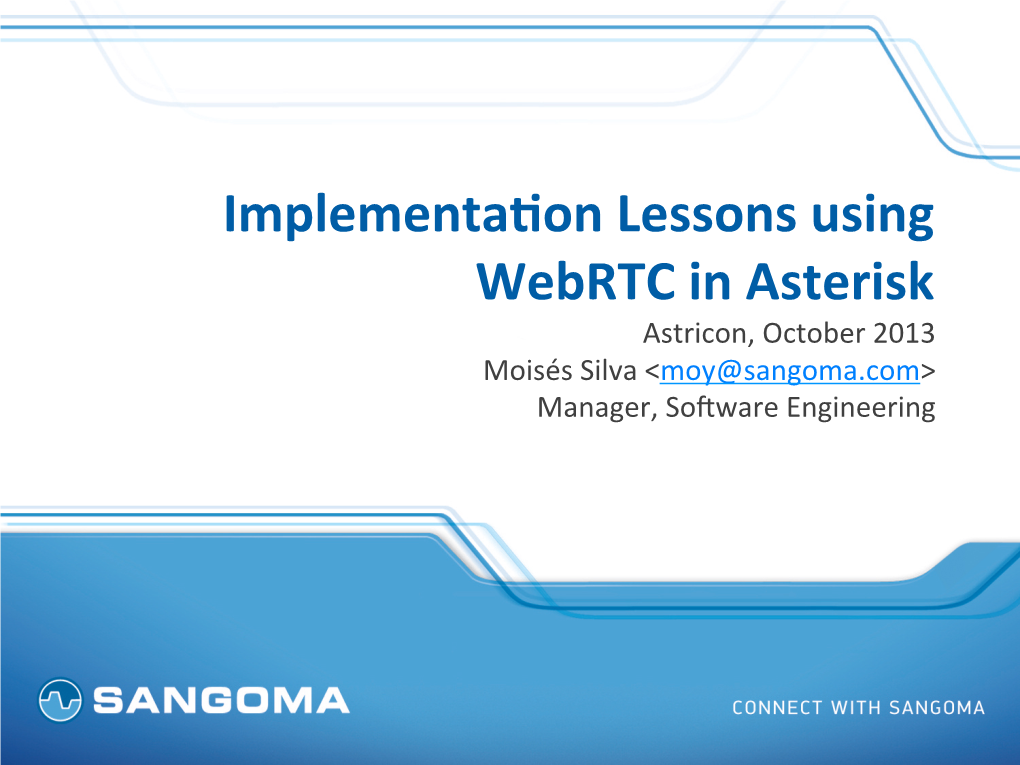 Implementa-On Lessons Using Webrtc in Asterisk