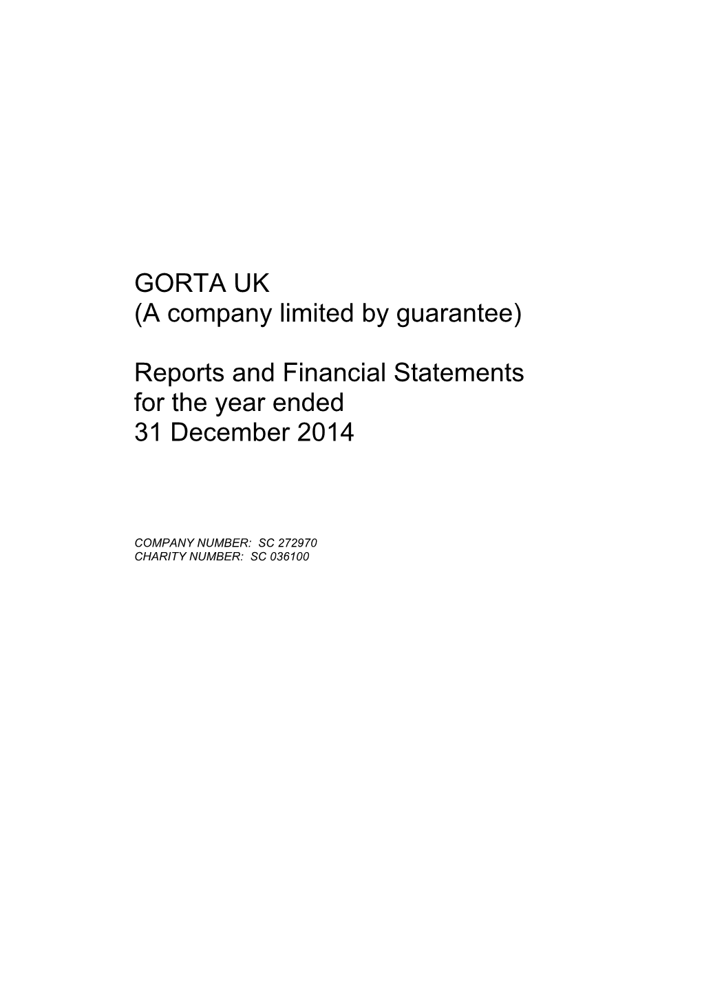 GORTA UK (A Company Limited by Guarantee)