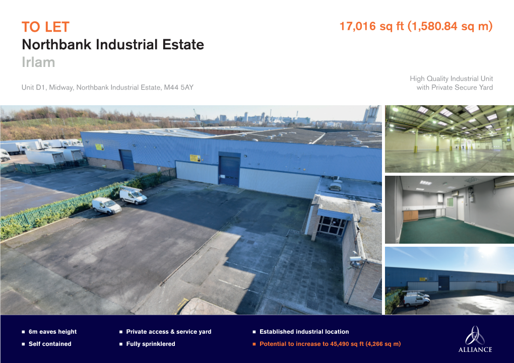 TO LET Northbank Industrial Estate Irlam