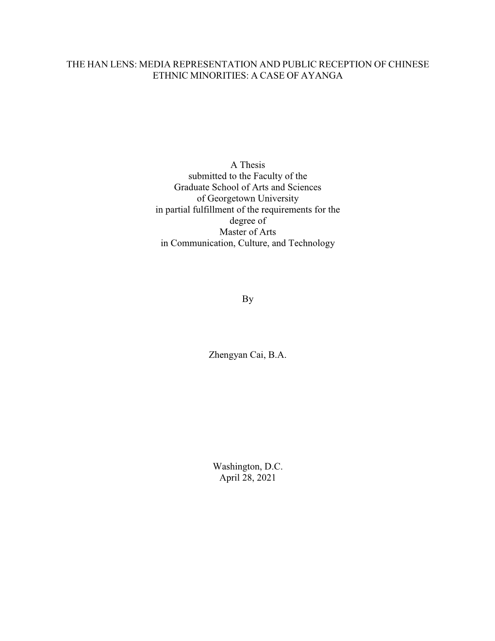 The Han Lens: Media Representation and Public Reception of Chinese Ethnic Minorities: a Case of Ayanga