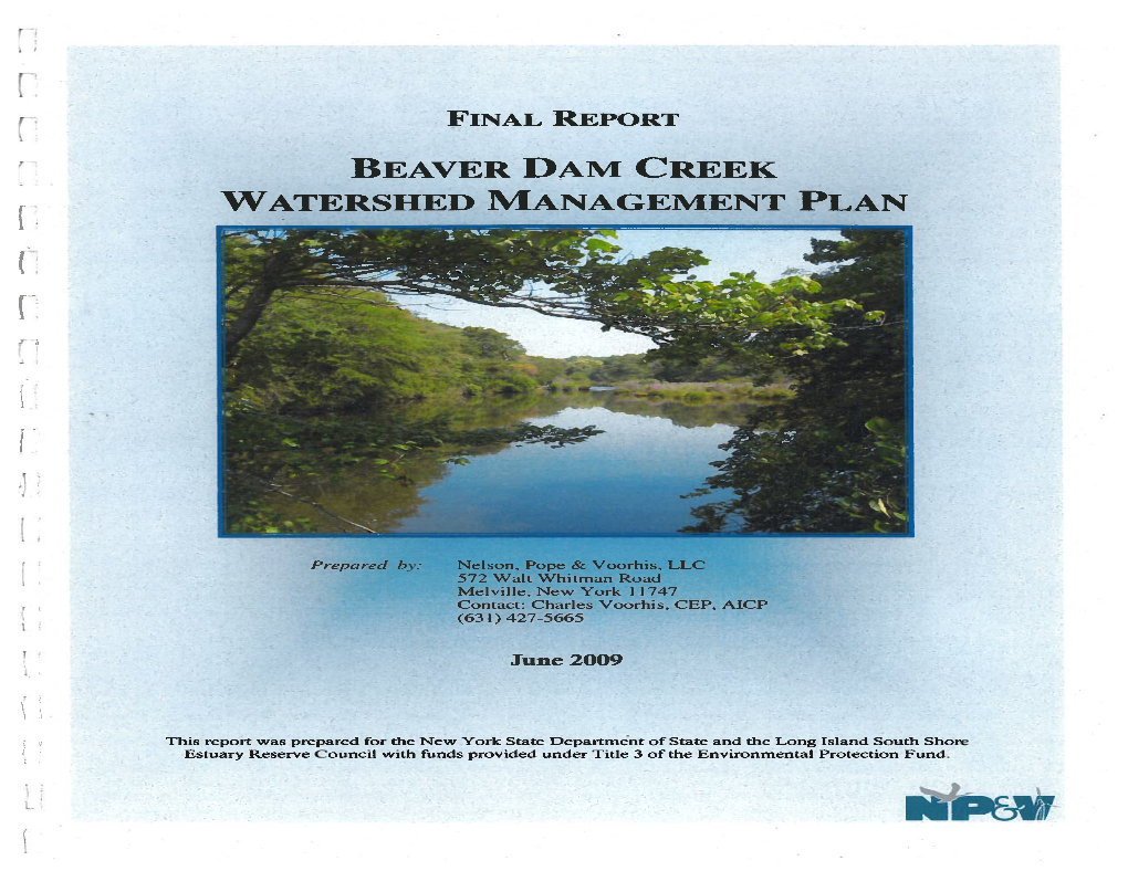 Beaver Dam Creek Watershed Management Plan (June 2009)