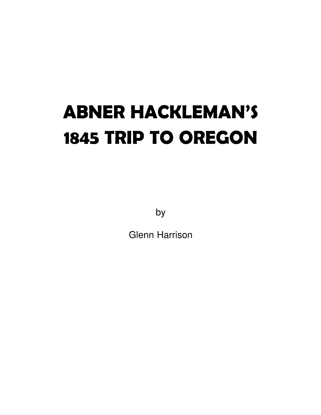 Abner Hackleman's