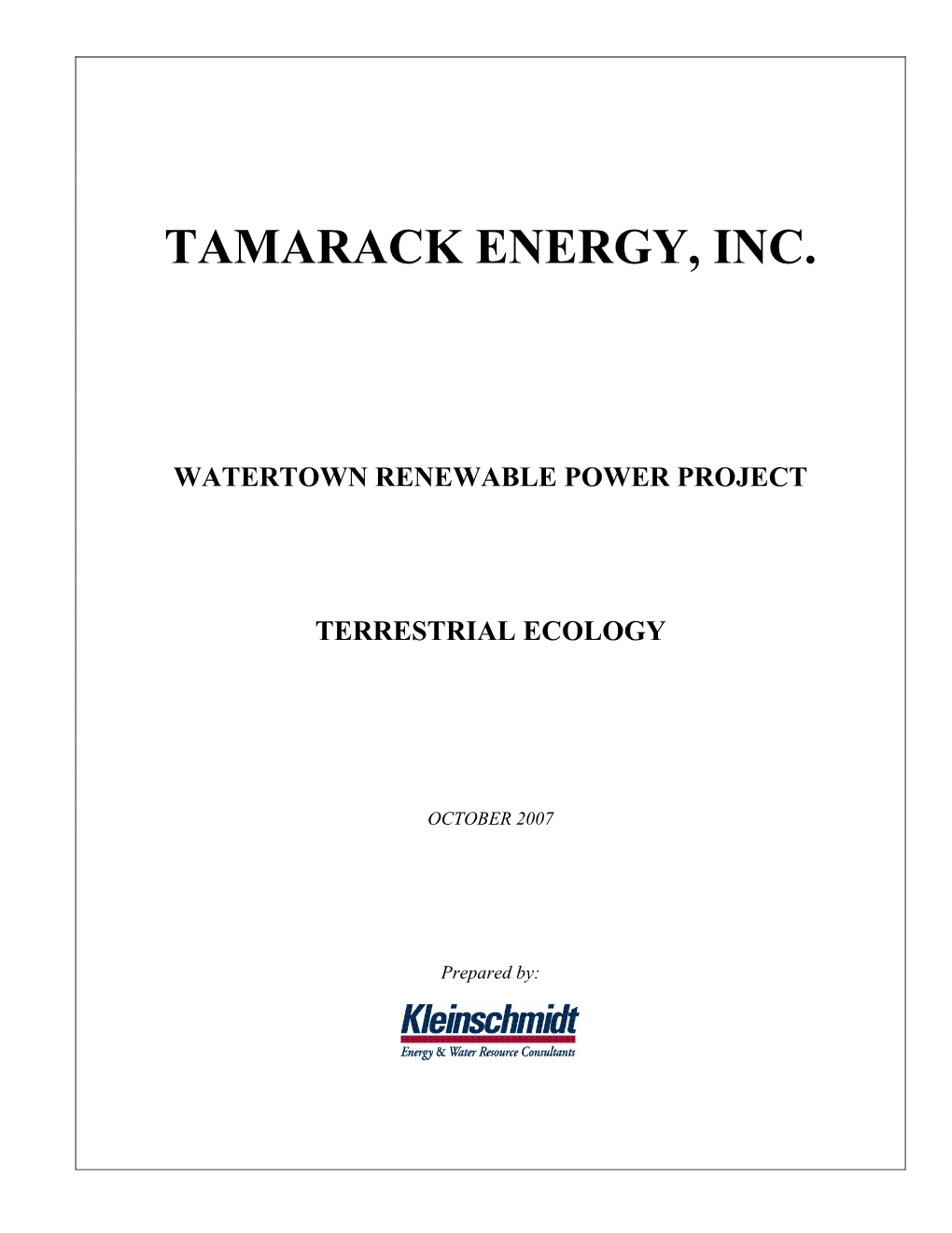 Tamarack Energy, Inc