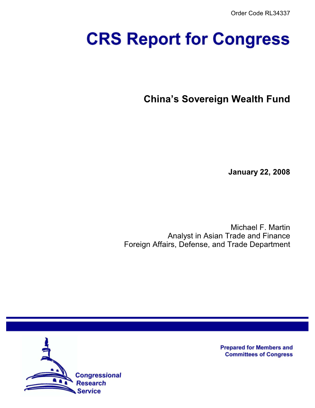 China's Sovereign Wealth Fund