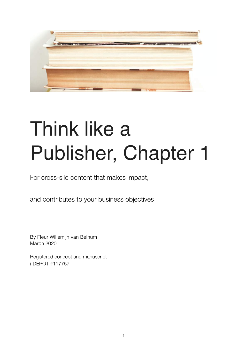 Think Like a Publisher, Chapter 1