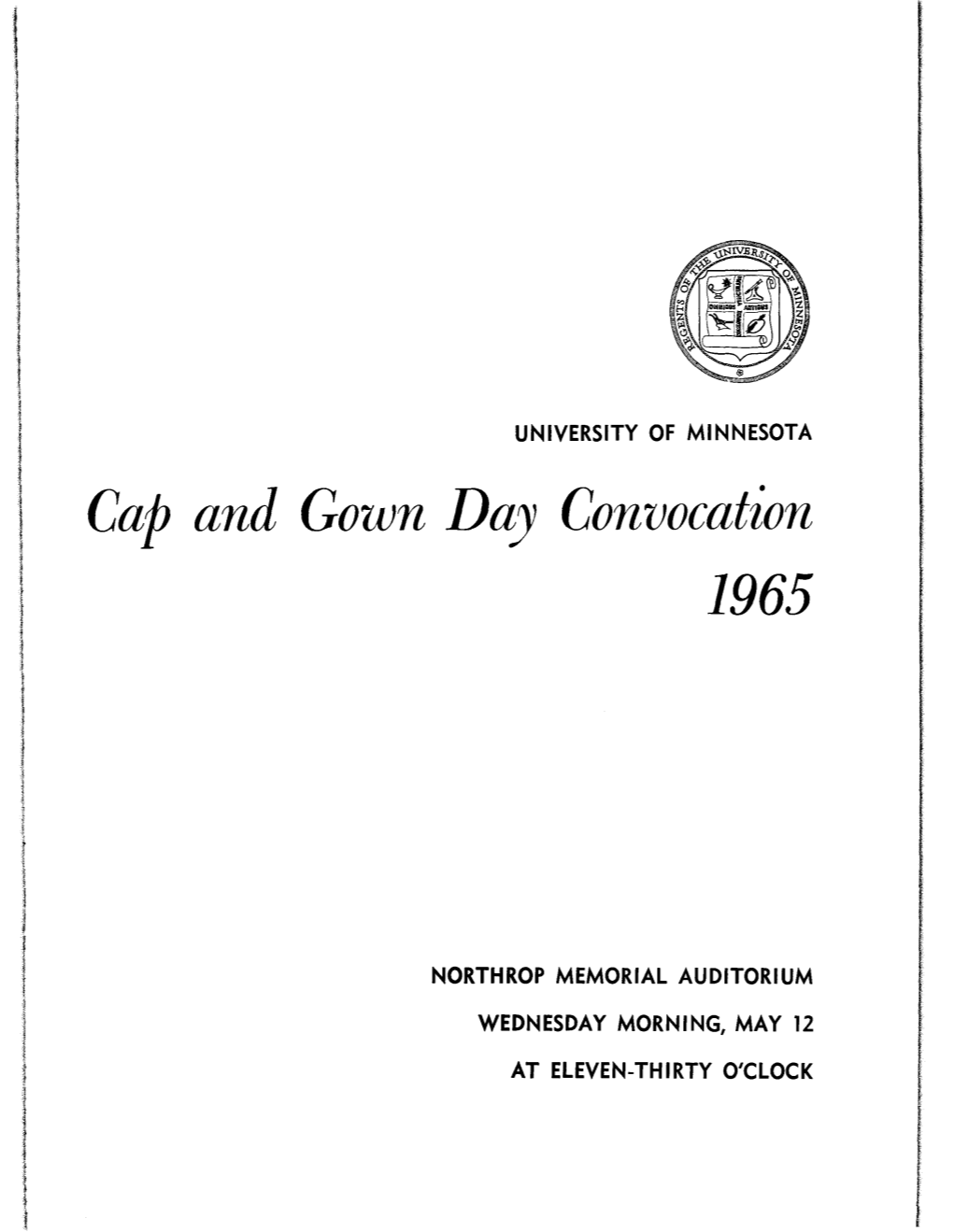 Cap and Gown Day Convocation 1965