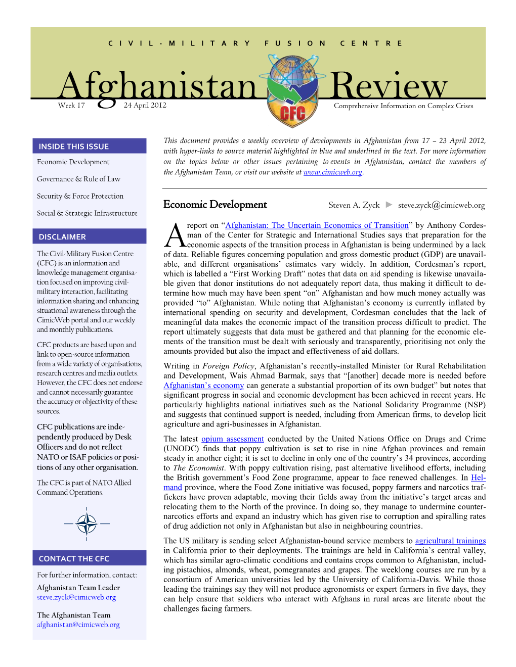 Afghanistan Review, 10 April 2012