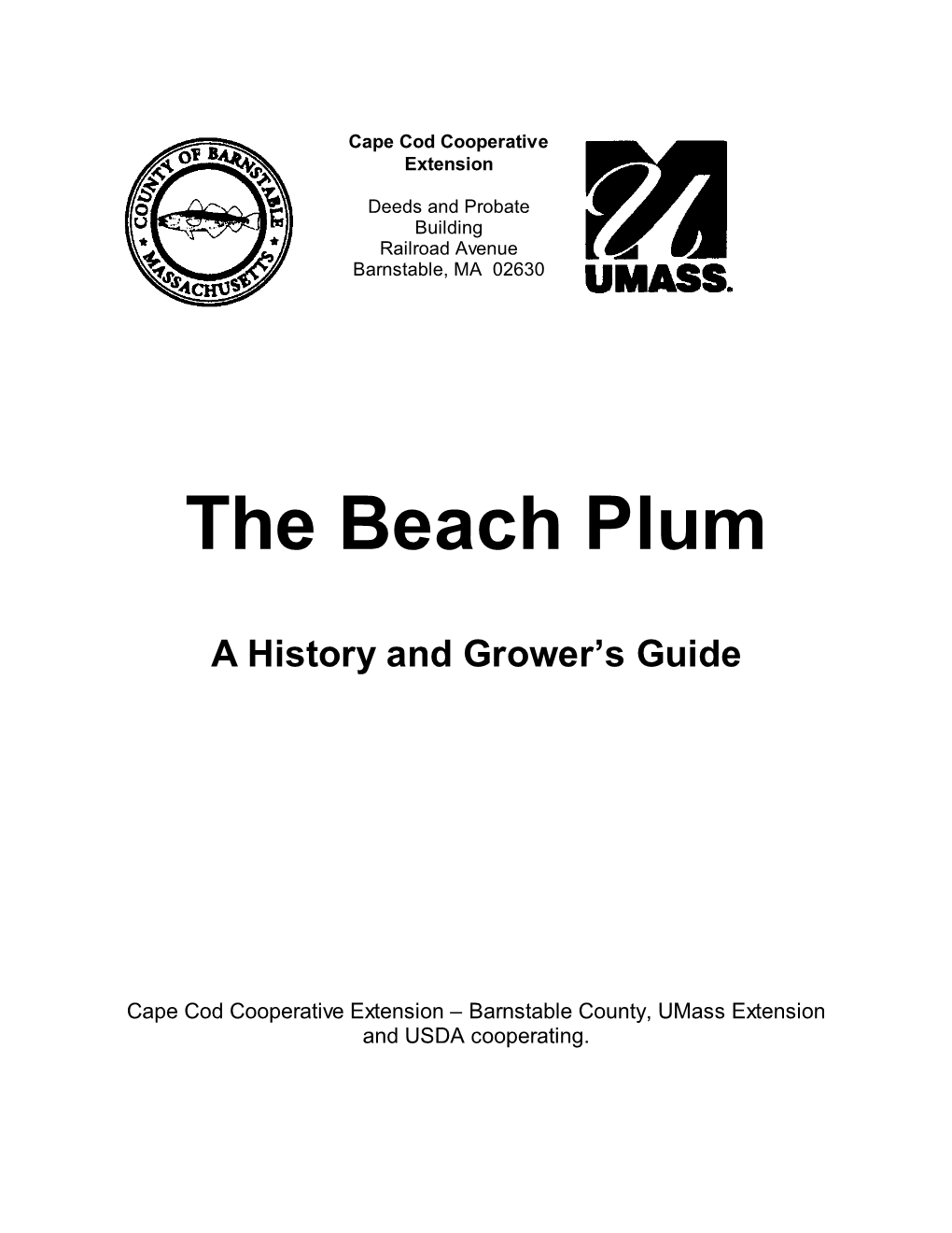 The Beach Plum: a History and Grower's Guide