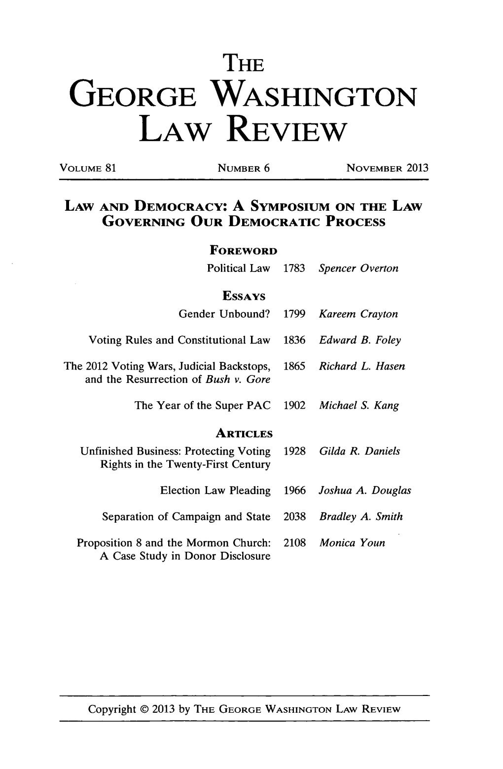 The George Washington Law Review