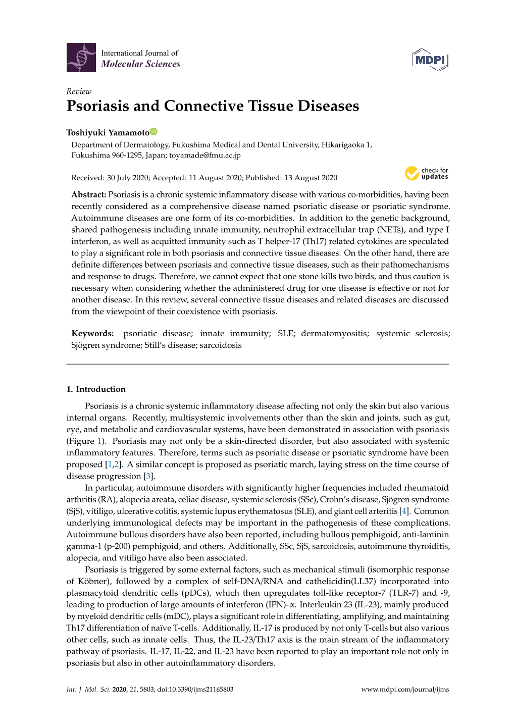 Psoriasis and Connective Tissue Diseases