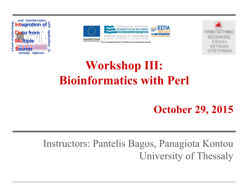 Bioinformatics with Perl