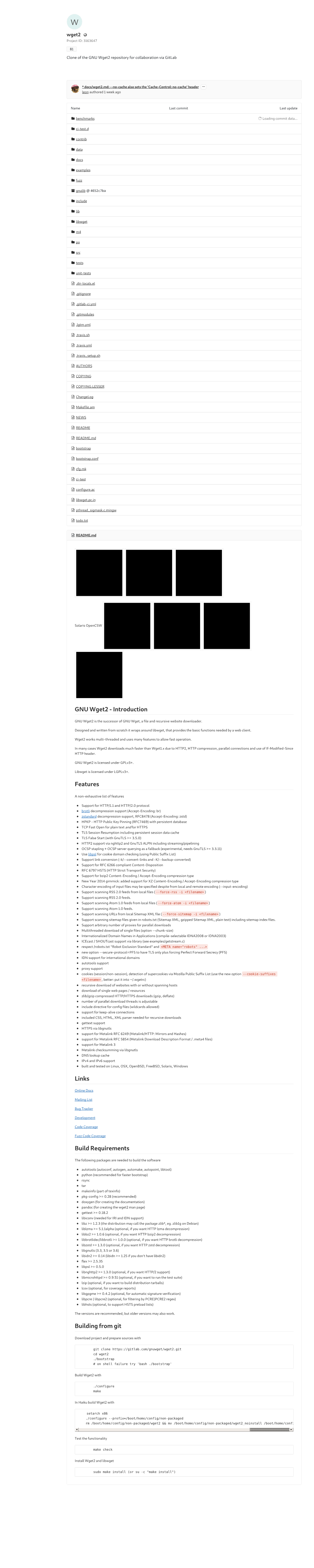 GNU Wget2 Repository for Collaboration Via Gitlab
